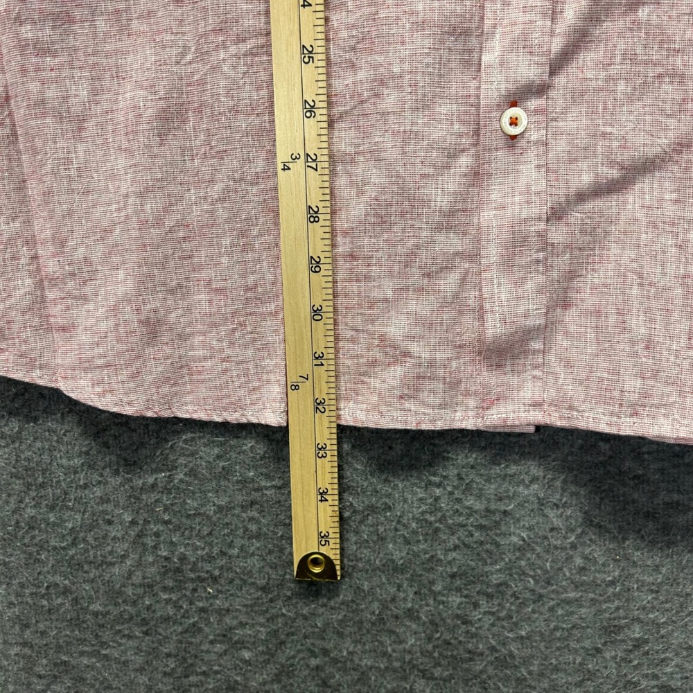 Weatherproof Vintage Mens Red Linen Blend Short Sleeve Button Down Shirt XXL - Picture 7 of 7